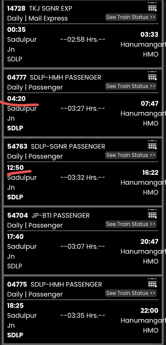 TSDstation's tweet photo. @drmbikaner @kashiram_journo @RailMinIndia @NWRailways @AshwiniVaishnaw @VSOMANNA_BJP @DRMJodhpurNWR @DrmAjmer प्रतिवर्ष लाखोश्रद्धालु गोगाजी मेले मेआते है लेकिन सादुलपुर से सुबह 4:20am के बाद पूरे साढ़े 8 घंटो के बाद दोपहर 12:50PM उसके बाद शाम 6:45pm पर ट्रेन चल रहीहै पूरा दिन रूट खाली रहताहै उतर प्रदेश, बिहार , बंगाल की कोई सीधी ट्रेन उपलब्ध नही दिल्ली की इंटरसिटी 10 सालो केबाद नही चली https://t.co/43Mml2C4io
