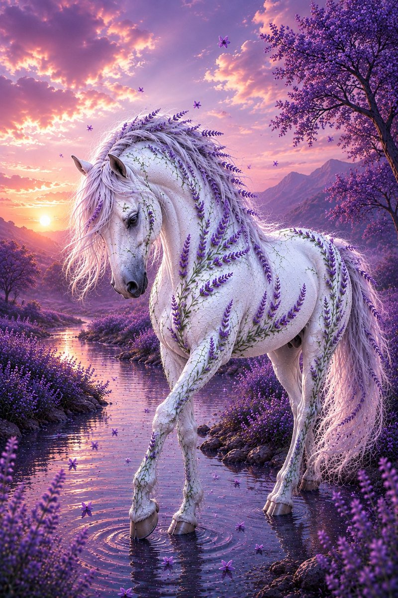 LUMINOVA1111's tweet photo. @lifesobjective3 Good morning 💜✨ Looks like my lavender horse found his morning spot. 🐎😂 https://t.co/HpjhPLxb85