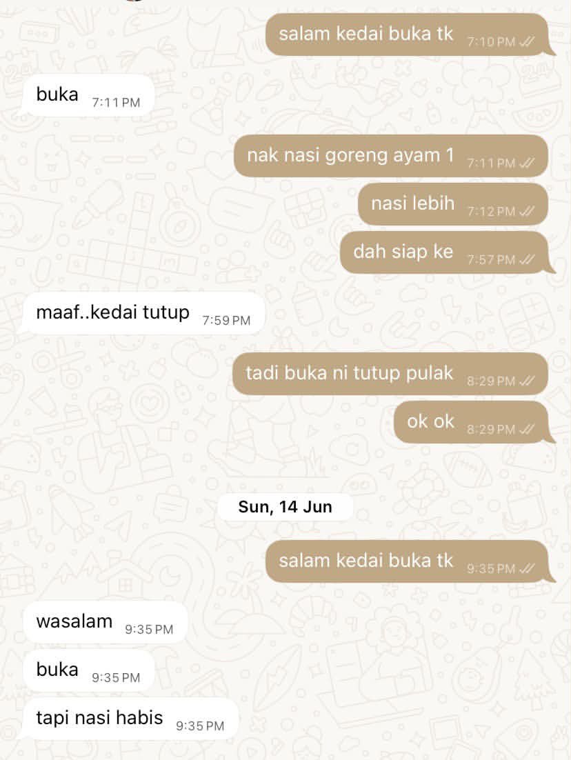 kongsiviralje's tweet photo. Tak tahu lah dah berapa kali tanya benda yang sama dan kena jawab benda yang sama.

Lama-lama boleh mengeratkan hubungan silaturrahim ni.

Kredit : owner https://t.co/LDb1VD84eo