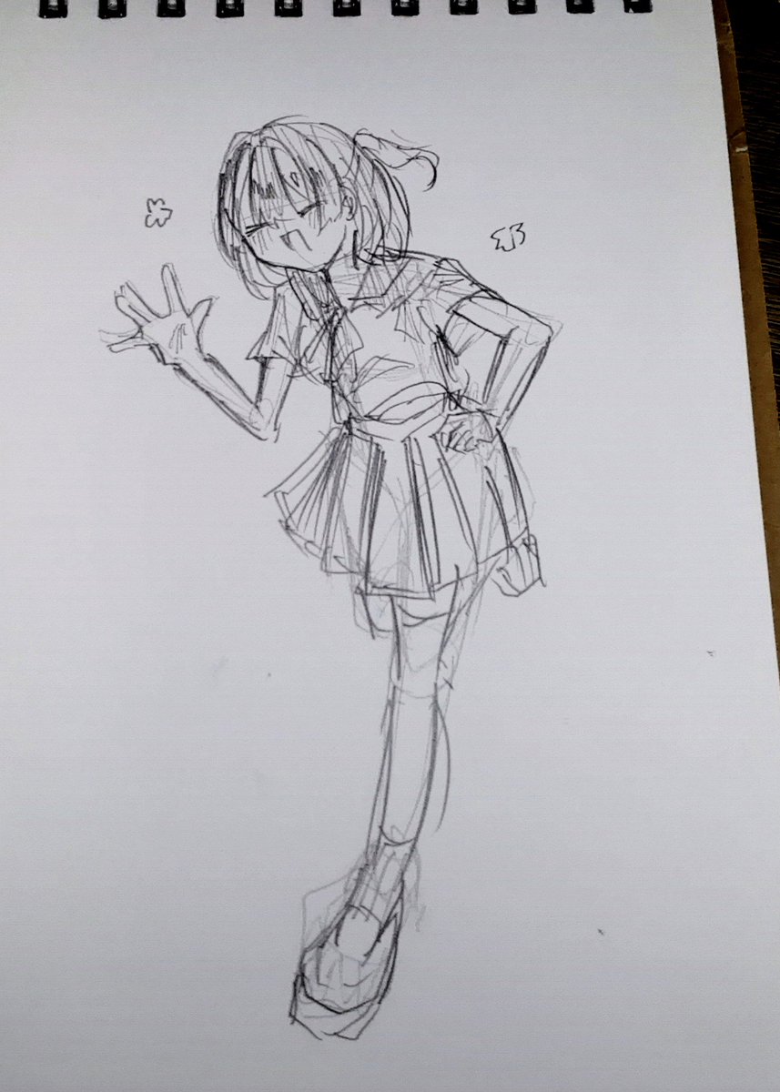 mmm0am's tweet photo. 自分の絵柄が分からなくなってきてパース練習しかしていない今日この頃なので人を描きました https://t.co/Nbc9brTQqu