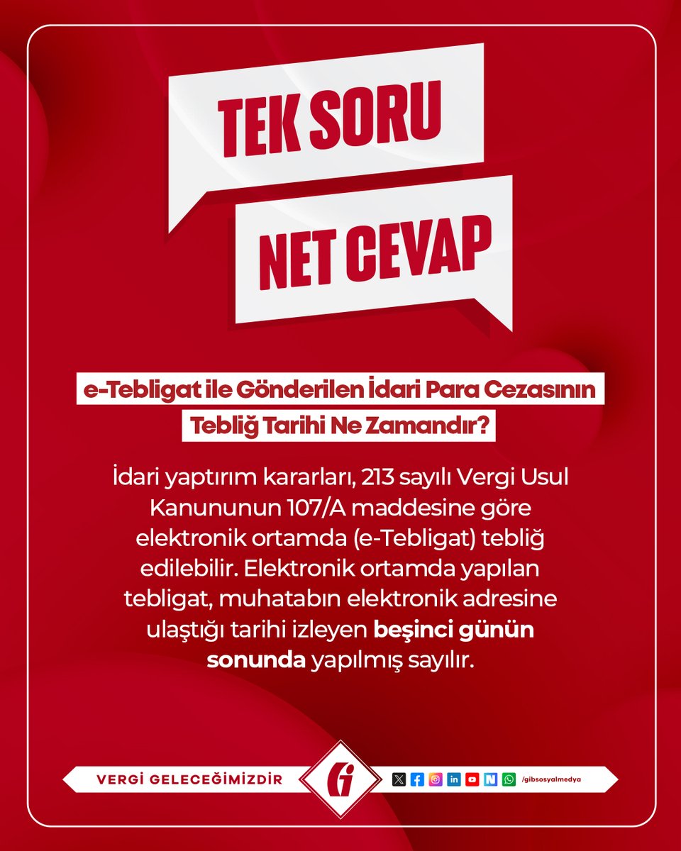 gibsosyalmedya's tweet photo. 🎯 #TekSoruNetCevap

‘‘İdari Para Cezaları’’ hakkında ayrıntılı bilgi için sitemizi (https://t.co/lt7GUoszwW) ziyaret edebilirsiniz.

https://t.co/nOzxsPjD2q

#GİB #VergiGeleceğimizdir https://t.co/6AUsbQcxxY