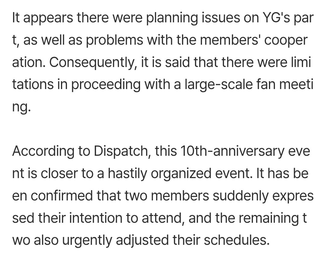 pinkIovesick's tweet photo. Dispatch just released this article. So yeah its pretty much confirmed, this was all last minute and the pinks and YG had absolutely nothing planned. 

https://t.co/bXe63mlvb5 https://t.co/ovuijSLiQ9