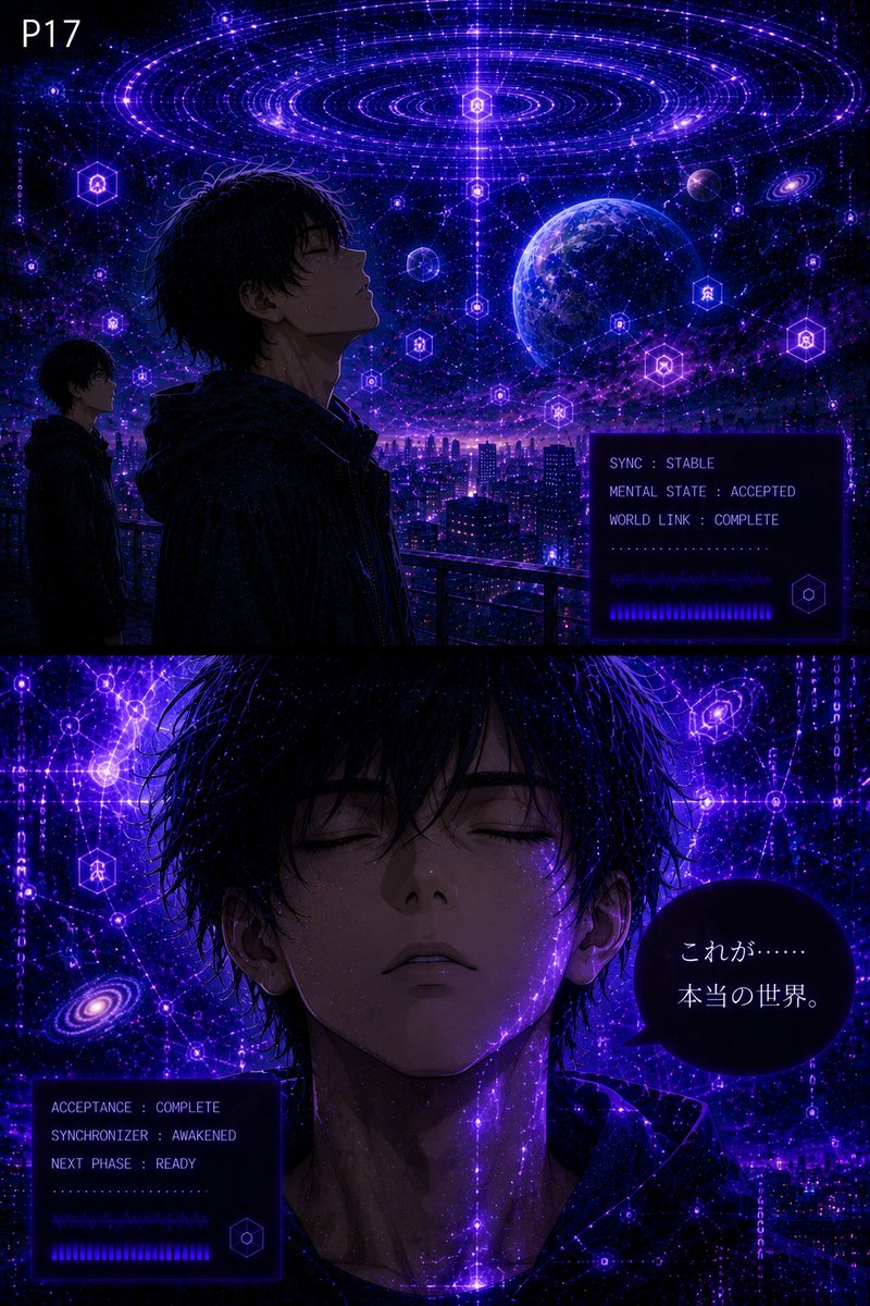 dr_coro111's tweet photo. CODE AWAKENING
第4章:覚醒編
第10話「覚醒」 17 18
#オリジナル漫画 #創作漫画 #SF漫画 #サイバーパンク
#CODEAWAKENING #コードアウェイクニング
#続きが気になる #世界観がすごい
#この世界は何でできている #現実とは何か
#バグった世界 #仮想現実 https://t.co/bvabG1EijW