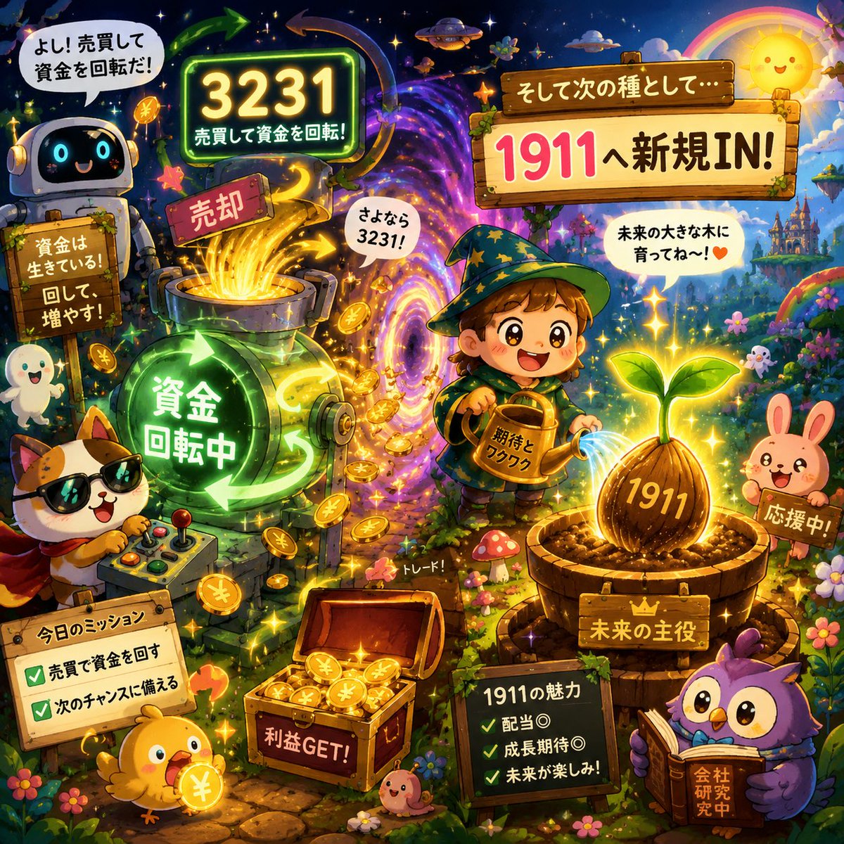 goodluck201611's tweet photo. 🔄 3231は売買して資金を回転。
🌱 そして次の種として1911へ新規IN！ https://t.co/BYkCdxB6dx