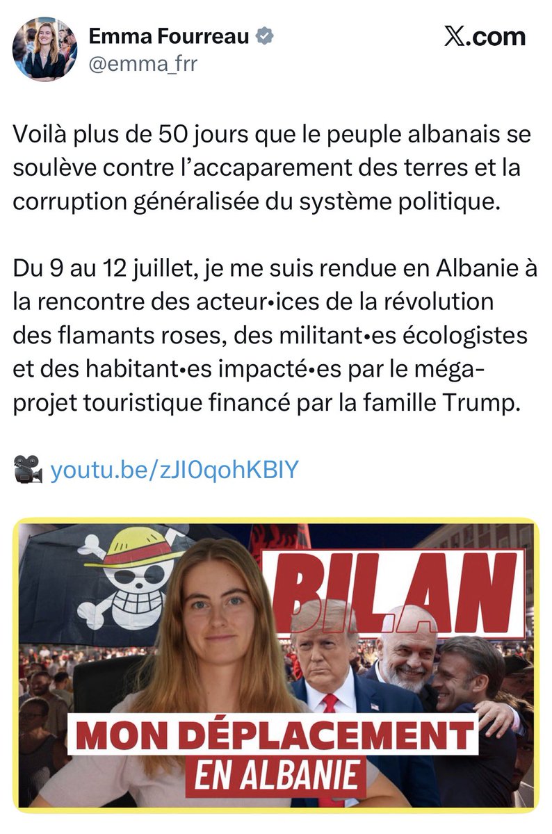 AurelienDuchene's tweet photo. Quand @emma_frr fait du « terrain » (à part la farce de la flottille à Gaza), c’est TOUJOURS dans des coins touristiques. Prête à aller soutenir des causes jusqu’à Cuba, mais bizarrement pas en Ukraine par exemple. Ce n’est pas aux contribuables de payer ce tourisme déguisé. https://t.co/3FFzaBuvkA