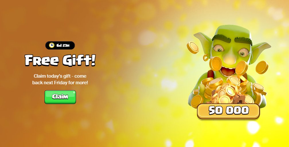 Dcmat's tweet photo. 🚨 NEW FREE Reward 🚨

Claim 50,000 Gold now in the Clash Royale Store! 🪙
🔗 https://t.co/JXN0WJg9GG

Follow me for more free Clash Royale rewards 🎁 https://t.co/QjHEqSg0v6