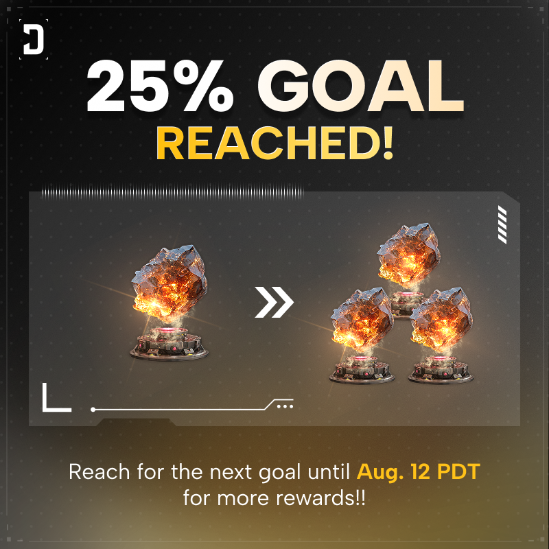 FirstDescendant's tweet photo. Assemble Event II - 1 has reached 25% World Completion! 🎉
Let's keep up the great work and push for 100% to earn more rewards for Ancestor Module Readjustment. 🎁
Join the Axion Plains Infiltration Operations NOW! https://t.co/yPZBsyBw7b