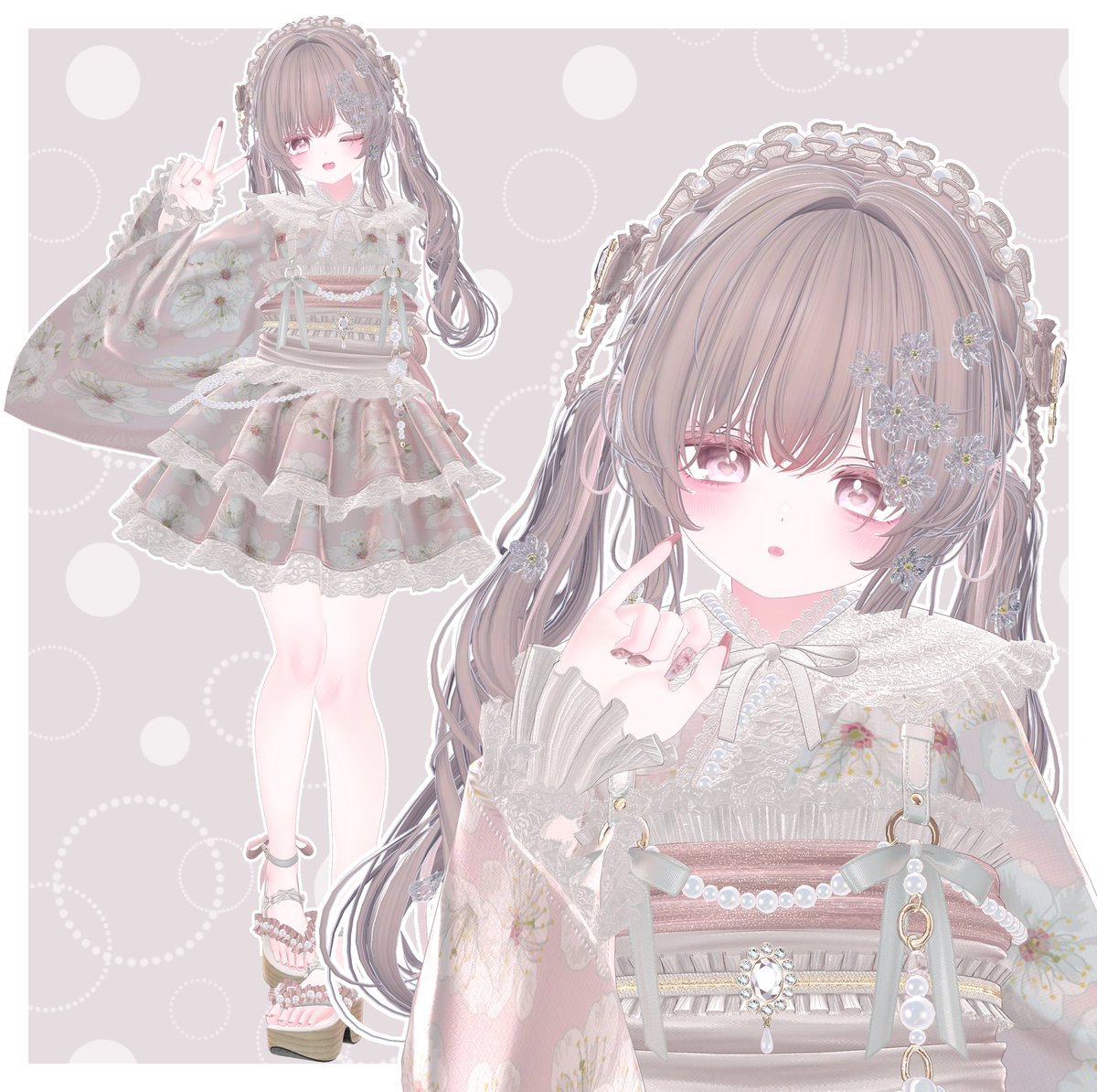 choco_s2c's tweet photo. ミニスカ浴衣着せたよ~🎆
この柄好きだったからピンクにした🩷
#Milfy3D #てんぱすおおもり #Ameli3 https://t.co/fB6v5jDLnz