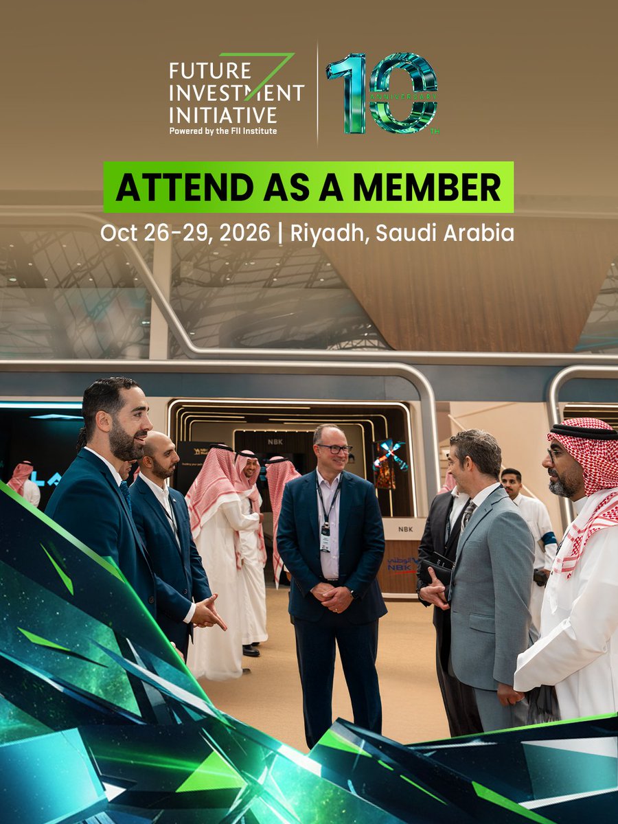 FII_Institute1's tweet photo. Be in the room where the next decade takes shape.
This October, the FII global community returns to Riyadh for FII10.
Join the conversations and connections shaping what comes next.
Attend as a member: https://t.co/awI07Mm4w0
#FII10 #PowerOfLegacy https://t.co/EqzAS0s3xi