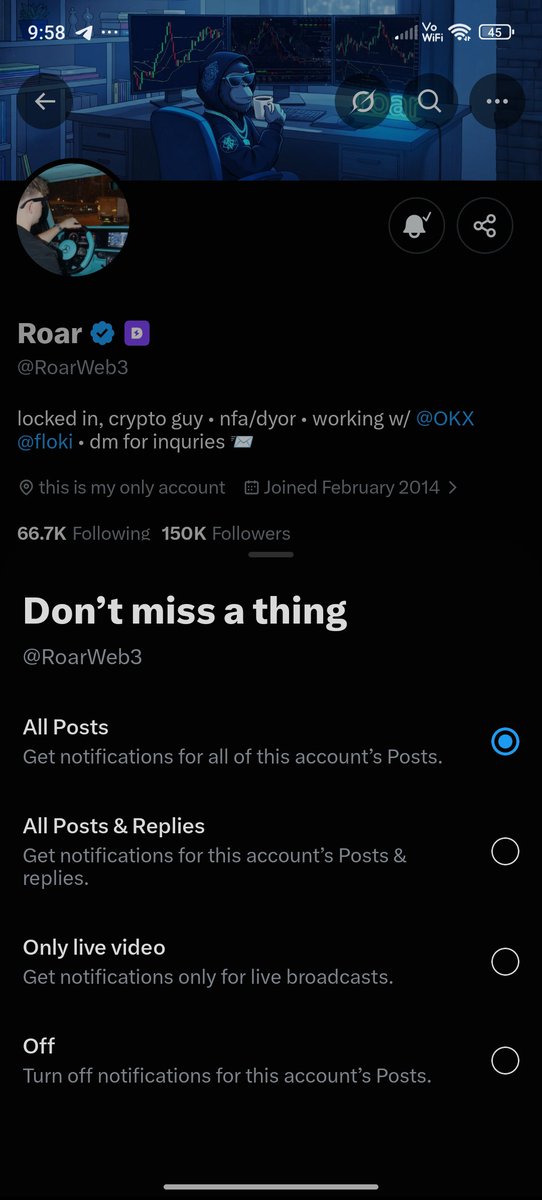 chainzoroz's tweet photo. @RoarWeb3 Following you with notifs on, legend! be my first win this month🙏

SOL

H9AMaB5cqe43e3FF11LPTNMobg5mtaFhkUJnZRdTy2a5 https://t.co/KIGkqPXi8g
