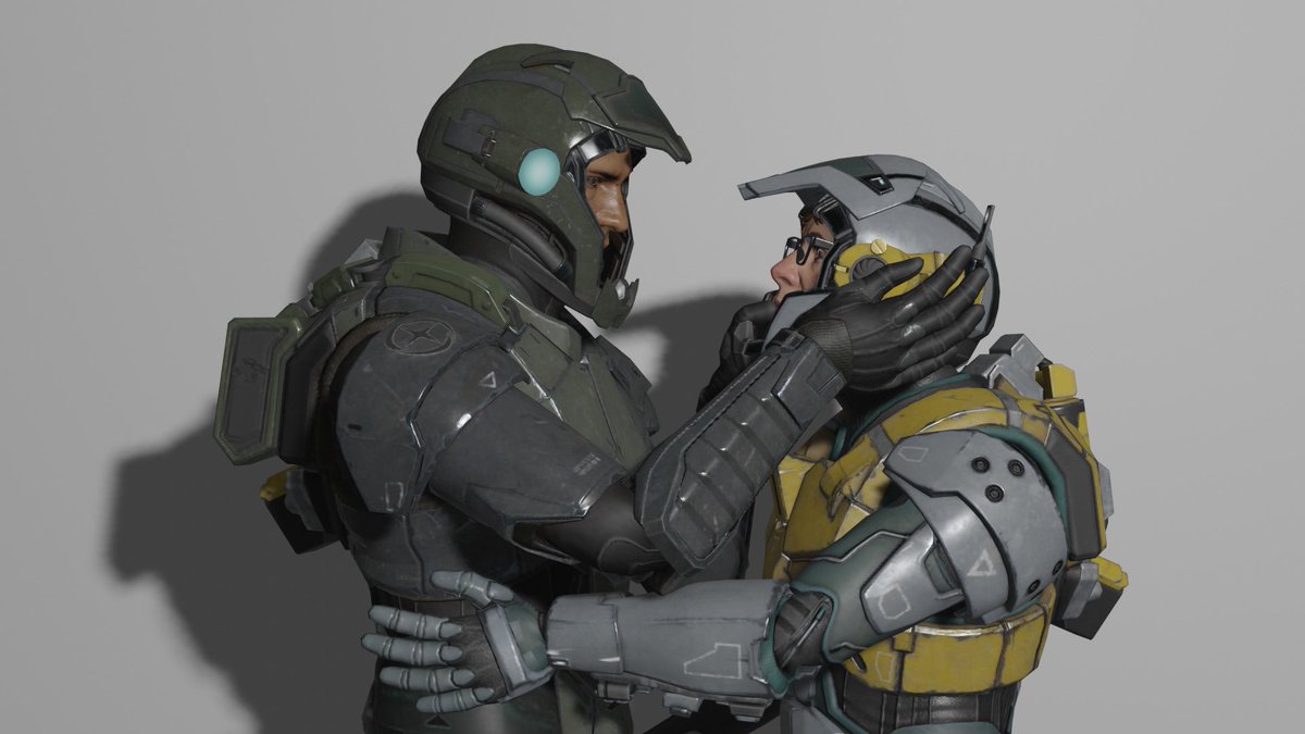 idonom1's tweet photo. Figured out how to rip the models from Metroid Prime 4, so I learned Blender in like 3 days just to make yaoi of Reger Tokabi and Myles MacKenzie. Nobody can stop me now https://t.co/TnLxPVMwo4