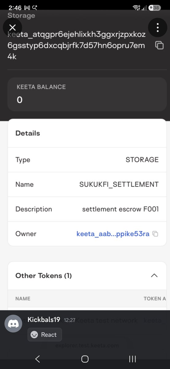 KW8758332185788's tweet photo. Spotted on @KeetaNetwork testnet 👀 SUKUKFI_SETTLEMENT escrow
​@SukukFi delivers Shariah-compliant, multi-Billion $ RWA telecom credit &amp; invoice settlements.
​Keetas ~400ms speed + native compliance is tapping into a $4T+ Islamic Finance market. 

$KTA 

https://t.co/OzLRziAB0m https://t.co/ZdWzK98joQ
