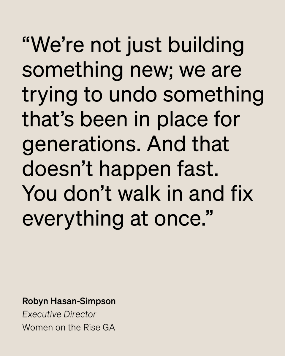 PublicWelfare's tweet photo. Progress is often slow – and that's a painful truth that frictions against the urgency of our work.

Read Robyn Hasan-Simpson of @WomenOnTheRise1's essay to learn more about how she and her organization withstand through devotion: https://t.co/O61IJsjPJi https://t.co/oMOLLBmijs