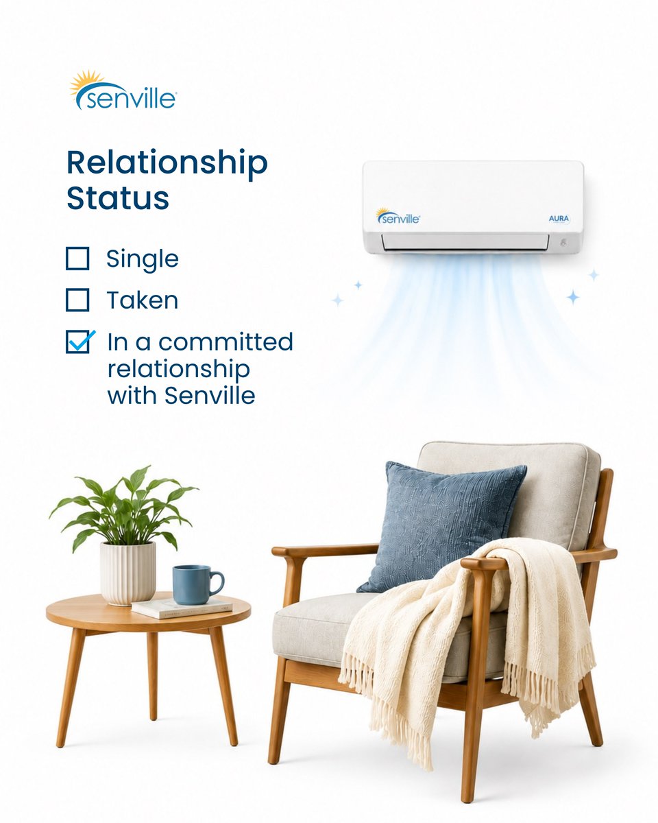 senvilleusa's tweet photo. Relationship status: βοΈ Comfortable at home πβοΈ
Whether you're escaping the summer heat, relaxing after work, or enjoying a quiet weekend at home, comfort never goes out of style.
Green flags only around here.
#Senville #MiniSplit #StayCool #AirConditioning #HeatPump https://t.co/9fFUgce6mi