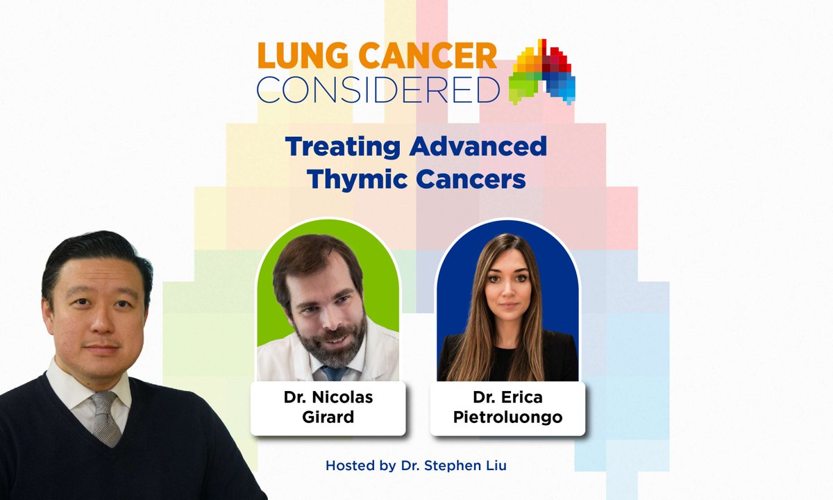 IASLC's tweet photo. #thymictumors are rare, making collaboration and specialized care essential.

Drs. @StephenVLiu, @nicogirardcurie & @eripietroluongo discuss #thymoma and thymic carcinoma, from diagnosis and staging to treatment, emerging therapies & research.

🎧 https://t.co/9oqPfBhX9g

@Itmig_society #ITMIG #ThoracicOncology #LungCancer #LungCancerConsidered