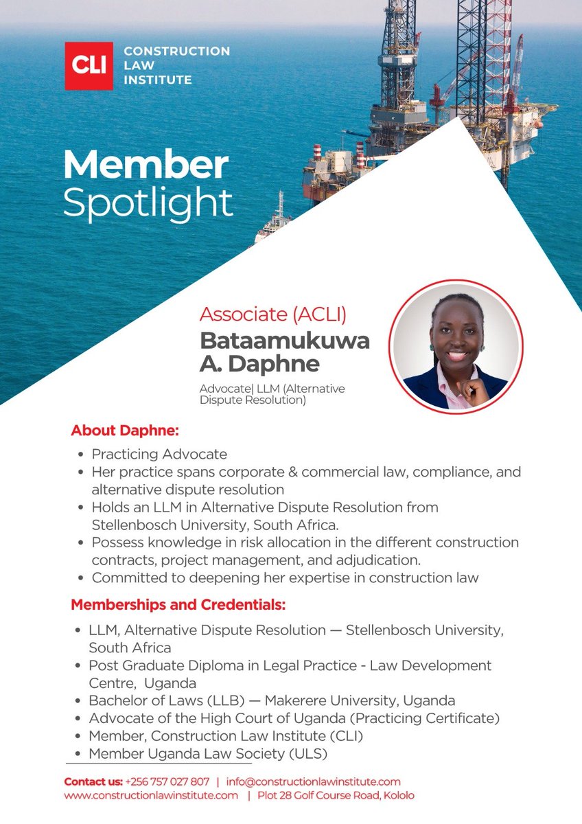 CLIafrica's tweet photo. We are delighted to feature Bataamukuwa A. Daphne (ACLI), a dedicated advocate with a strong foundation in corporate and commercial law, compliance, and alternative dispute resolution. (1/4) https://t.co/l4Yz2TFix9