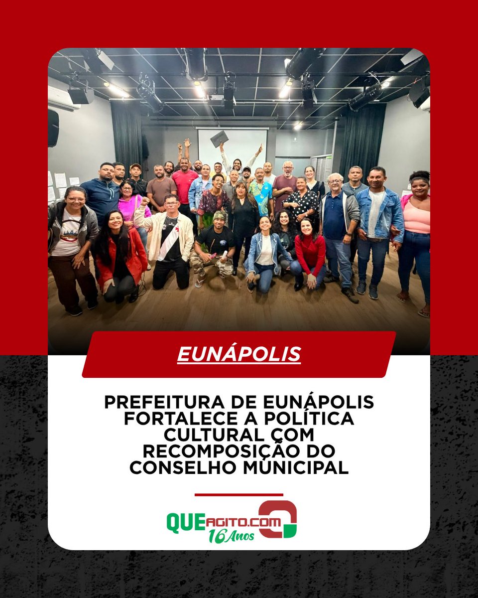 QUEAGITO's tweet photo. Prefeitura de Eunápolis fortalece a política cultural com recomposição do Conselho Municipal
Ascom - Prefeitura de Eunápolis
https://t.co/kAKJXKo9Aw
#políticacultural #ConselhoMunicipal #Eunápolis #Queagito https://t.co/ihMtPFrXhg