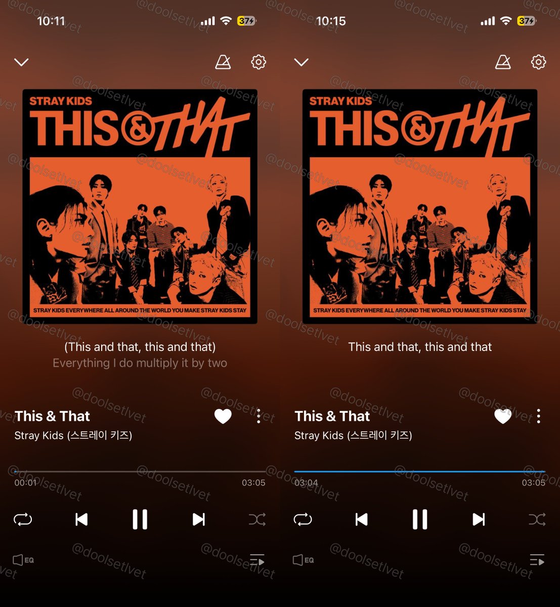 doolsetlvet's tweet photo. 22시
지니 / 애플뮤직 인증 🎵

#StrayKids #스트레이키즈
#THIS_AND_THAT
#This_and_That_BurningTime https://t.co/Wc9Mje6A4C