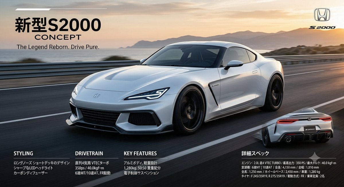 Opera_RX7's tweet photo. 新型のS2000をチャッピーとジェミニに考えてもらったけどなんかどっちも似たような感じやな
個人的にはチャッピーのが好み https://t.co/EEeC3Pt4JT