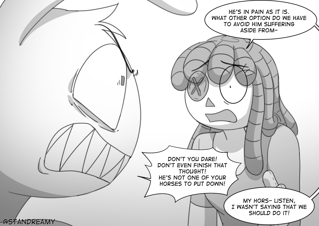 Standreamy's tweet photo. The elephant in the room is finally brought up! 🐘

#funnybunny #tadc #tadcfanart
90/? https://t.co/2Yx6ZZ5aJc