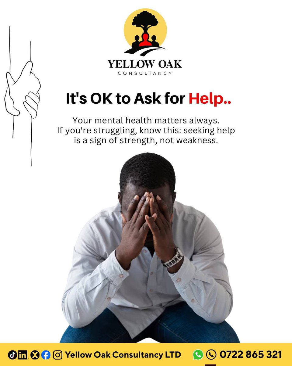 yellowoak_'s tweet photo. Your mental well-being matters. 

Seeking support is a sign of courage and strength, not weakness. 

Remember, you don't have to face challenges alone.

Early support can help prevent burnout, and provide practical tools for navigating life's challenges.

Call: 0722 865 321 https://t.co/XGP0fTjCH0