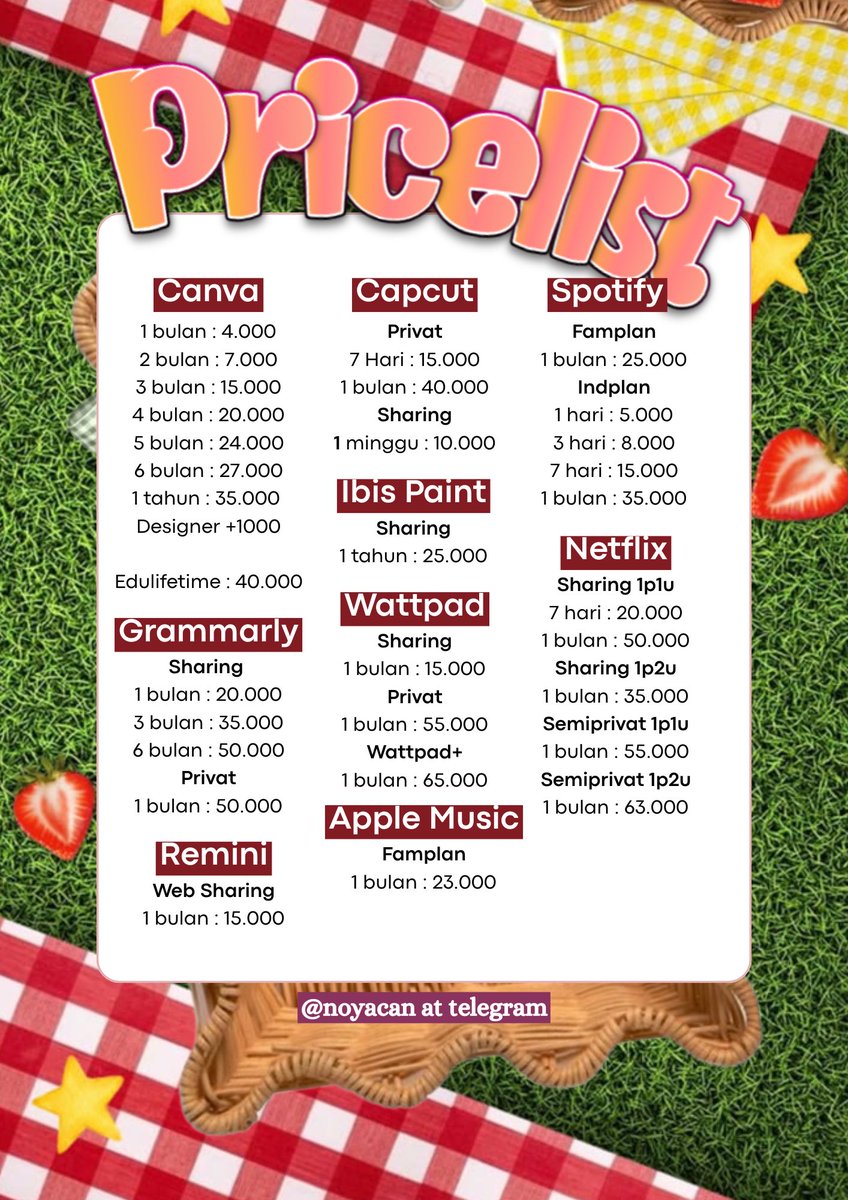 afogatt0's tweet photo. canva capcut spotify grammarly ibis paint remini wattpad spotify apple music netflix wetv loklok youtube viu iqiyi bstation disney+
#zonauang https://t.co/Yl8j9XHc5p