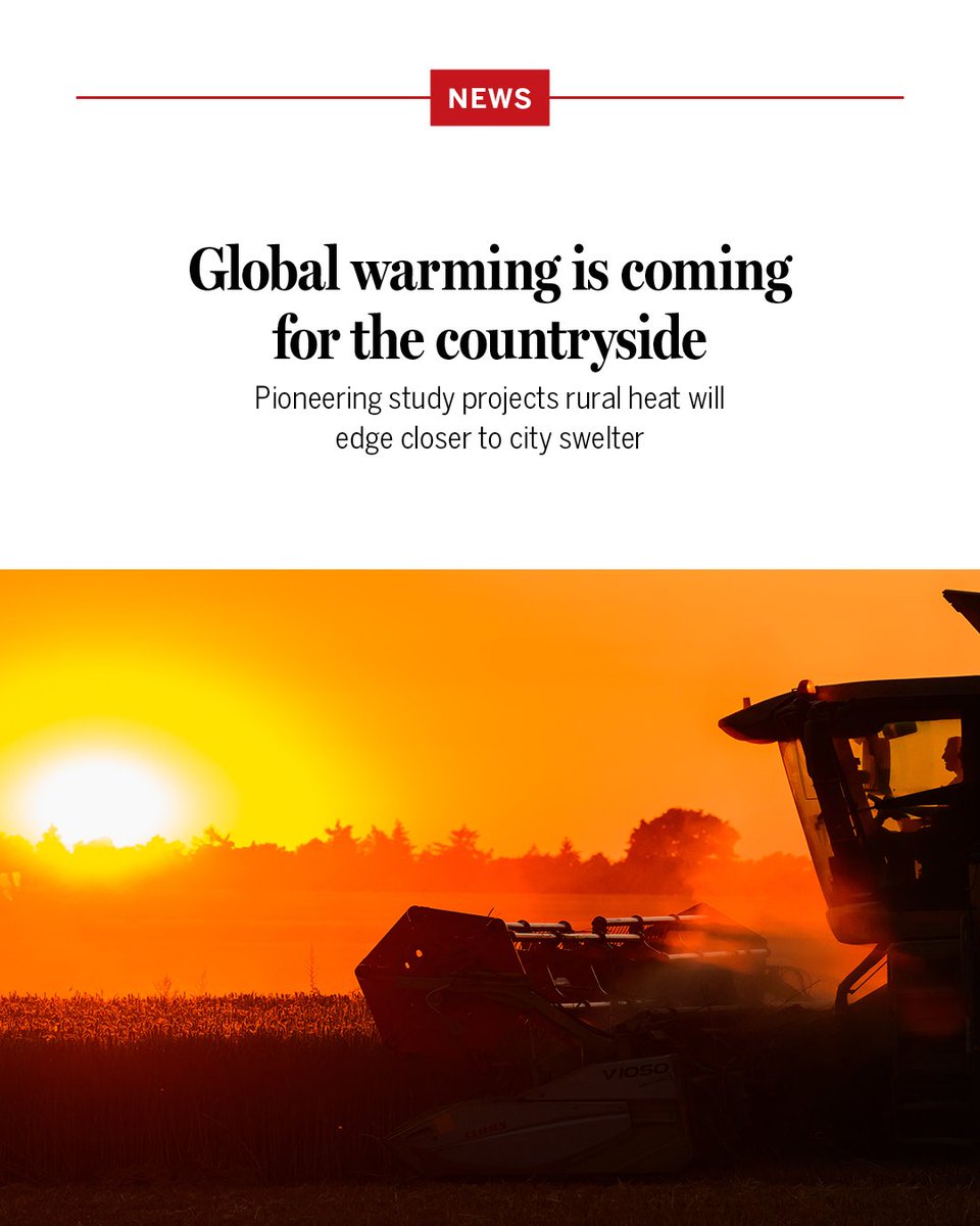 NewsfromScience's tweet photo. The countryside has always been seen as a refuge from the swelter of summer, its leafy shade and lack of concrete often keeping the air at least several degrees cooler than in the city. 

But now a pioneering study suggests that as global warming continues in much of the world, the countryside’s appeal as a climate buffer may dwindle.

Learn more: https://t.co/gVEWxBXHH7