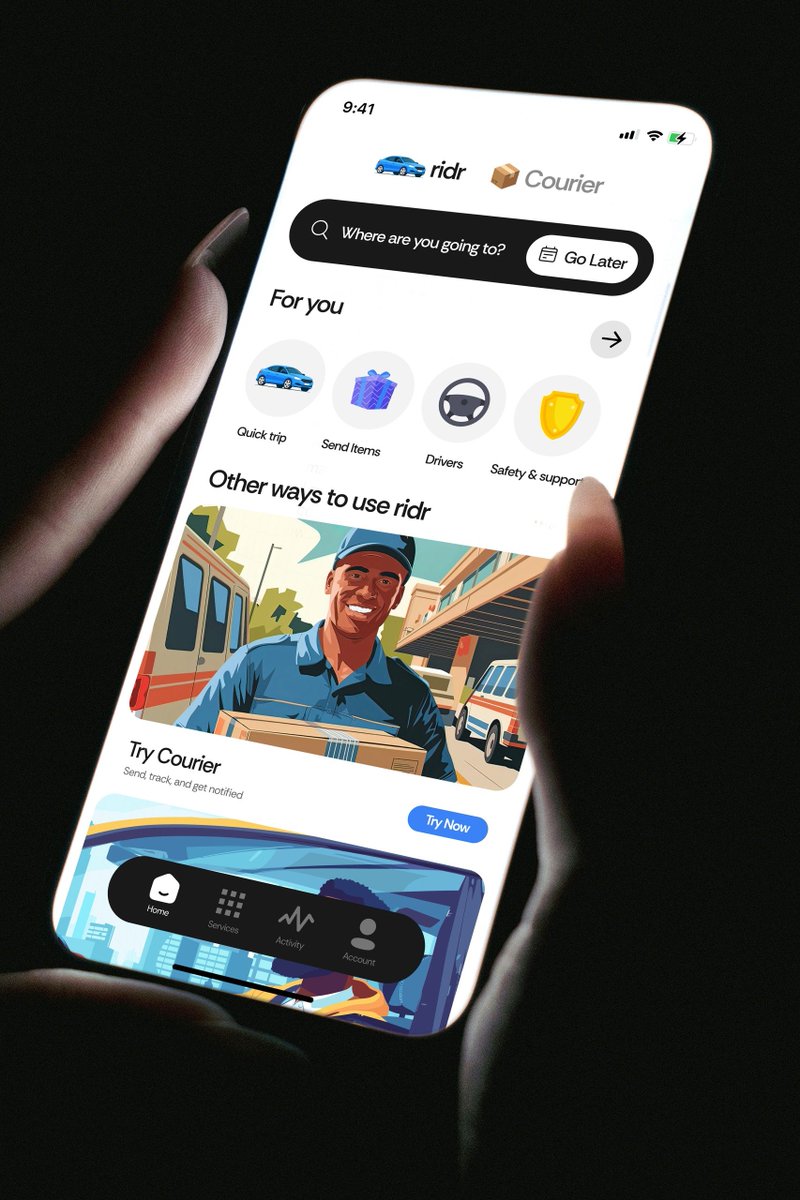 Waju_uiux's tweet photo. I didn’t want to just design another Uber clone.

For Ridr, I focused on one question:
How can we make booking a ride feel simple and stress-free?
That shaped the entire experience. from the visual direction to the flow and interactions.

#uiux #productdesign #founder #tech https://t.co/nrso5C0bTZ