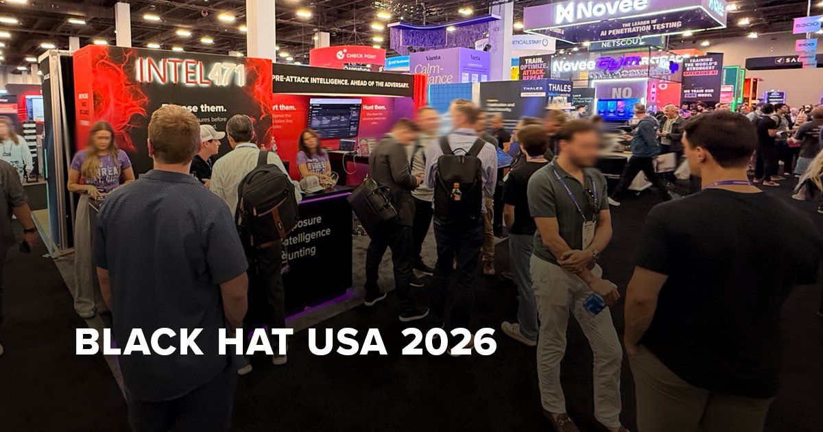 Intel471Inc's tweet photo. That's a wrap at #BlackHat2026! 👏

Thank you to everyone who visited our booth, attended a demo of MCP471 and Agent471, picked up some Intel 471 swag, or stopped by to say hello. See you next year, #BlackHat! https://t.co/Ka2aDQ1AXf