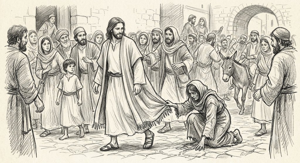 Rob3162911's tweet photo. Luke 8:44: "She came up behind Him and touched the edge of his cloak, and immediately her bleeding stopped." https://t.co/mu41IxcLXi