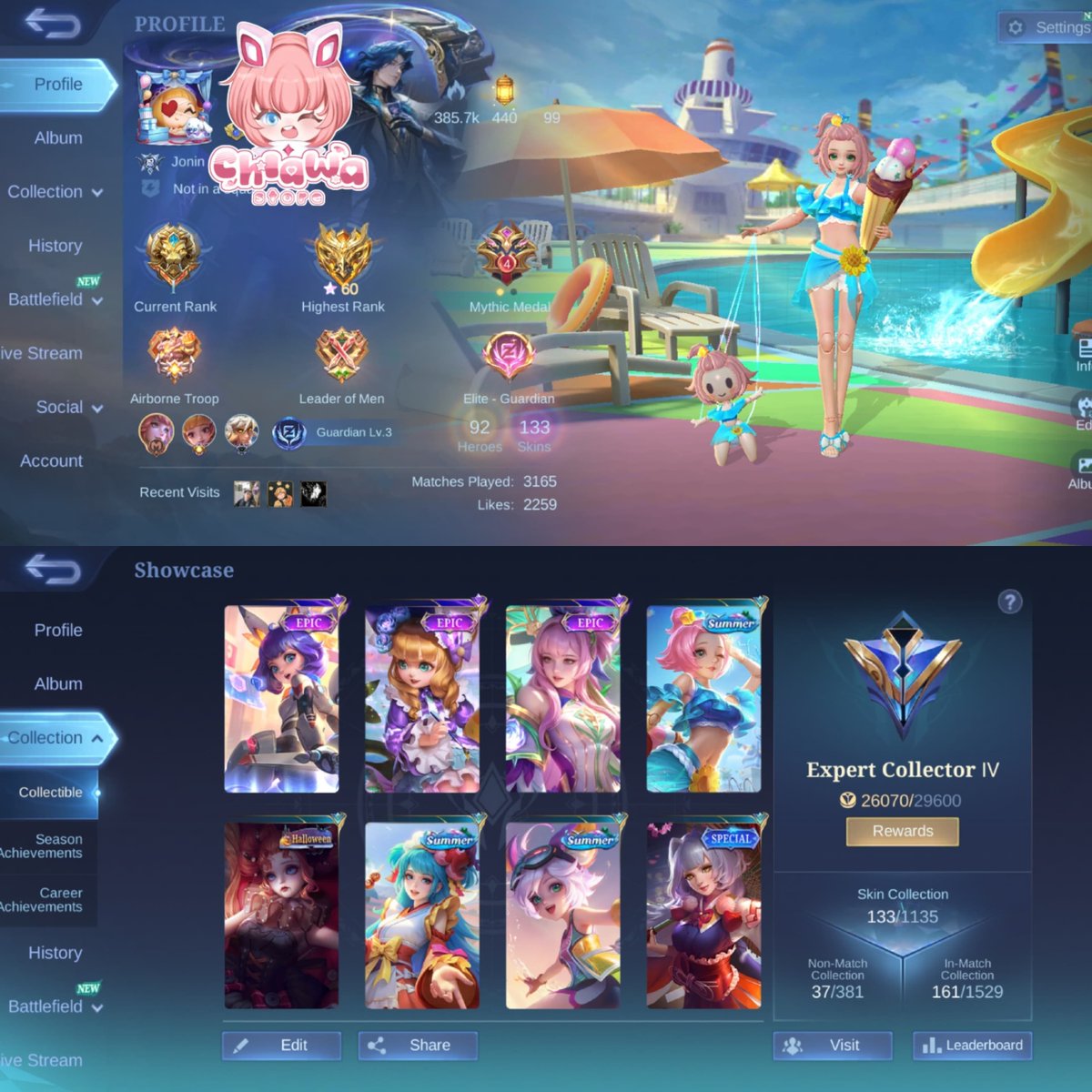 chiawastore's tweet photo. wts akun ml ᵎᵎ ୨୧꯭    

𓂃 spek: smurf magesupp, nana change kagura epic, angela floryn nana summer. skin 133 &amp; hero 92. ex glory 60⭐
𓂃 kondisi: take segmail
𓂃 price: 60k

 ️️️₍  ⊹  𝘀𝘁𝗼𝗰𝗸 𝗮𝗱𝗺𝗶𝗻 | https://t.co/Y1IeLHQsQ5 ₎
#zonauang https://t.co/BofyDBow99