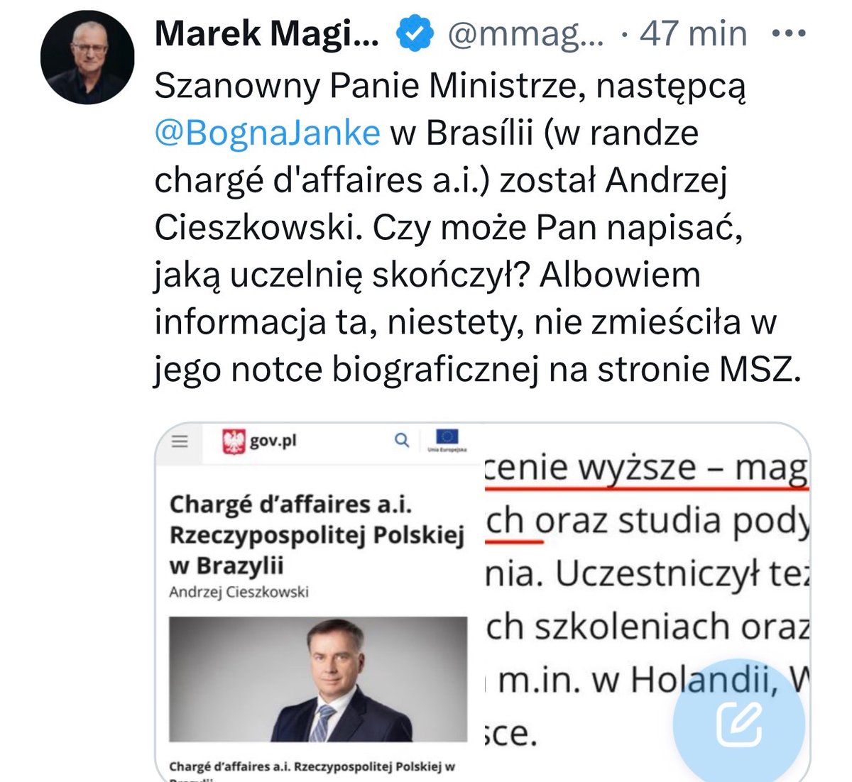 DorotaKania2's tweet photo. Studiował w Moskiewskim  Instytucie Stosunków Międzynarodowych ( MGIMO) 1990-1995, kuźni kadr KGB i GRU https://t.co/i7ExqwFjBD