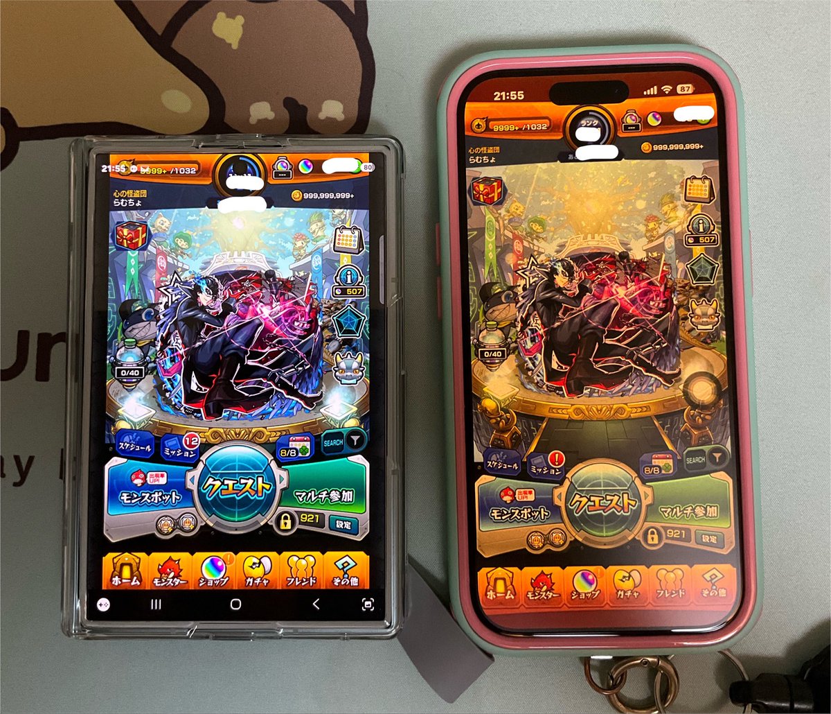 honoene's tweet photo. zfold8の比率が特殊だとよくあるけどモンストはナビゲーションバーをいじったところで解決にならないのよ…全画面もどちらかに寄るので閉じた状態でプレイ。スペックは高いので今のところはiPhoneと変わらないぐらいマルチプレイも行ける。
画面比率はアプデで解決はしなさそうなんだよね… https://t.co/3kLgEeFYSA