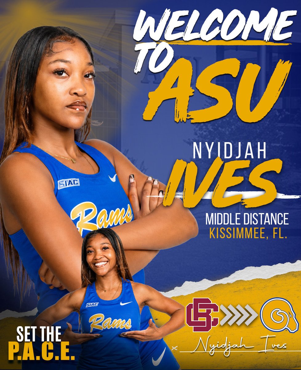 ASUTFXC's tweet photo. 💙💛 WELCOME TO THE RAMILY! 💛💙
Join us in welcoming Nyidjah Ives to Albany State Women's Cross Country & Track & Field! 🐏
From Kissimmee, FL to Albany, GA, the journey continues.
#SetThePACE #JourneyToThree #ASUXC #TheStandard #DefendTheCrown👑 https://t.co/iQSSPw3lsH