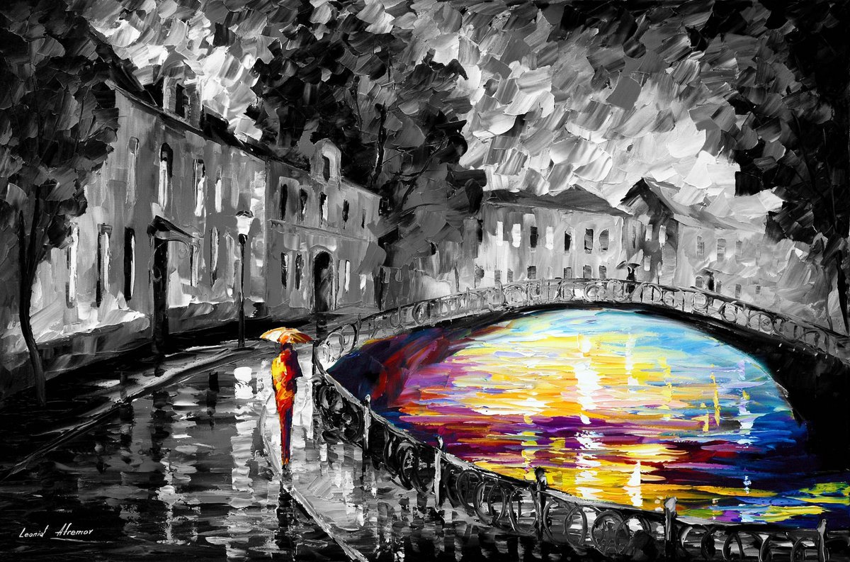 afremovartcom's tweet photo. Magic Bridge B&amp;W - Oil Painting On Canvas By Leonid Afremov https://t.co/H9D96EqcGI https://t.co/8vNCbQ2kq1