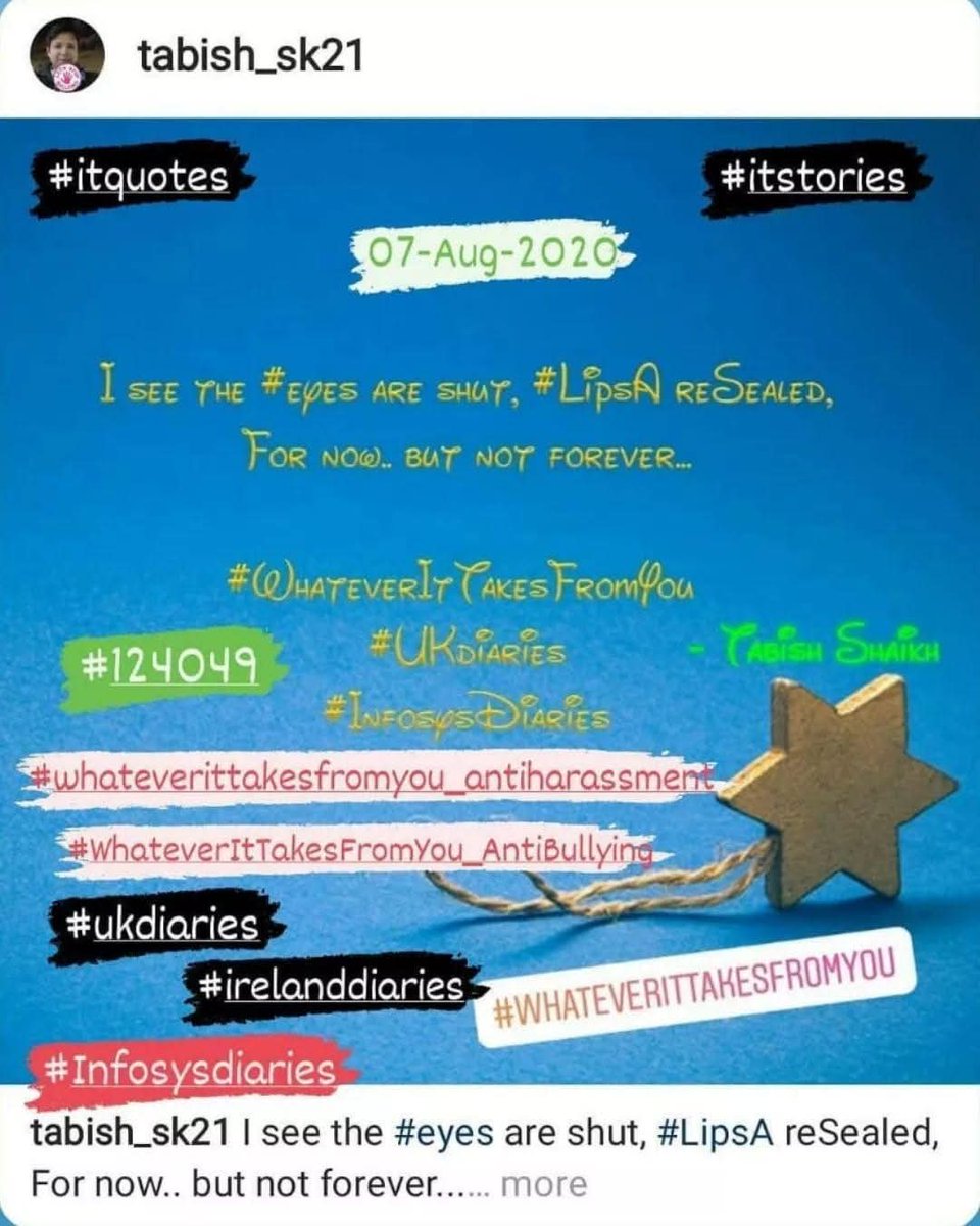 TabishSk21's tweet photo. I see the Eyes are Shut, LipsA reSealed,
For now.. but Not Forever...!

#WhateverItTakesFromYou
#InfosysDiaries

#amwriting 

#ITquotes
#itstories
#itconfessions

#whateverittakesfromyou_antiharassment
#antiharassment_whateverittakesfromyou
#WhateverItTakesFromYou_AntiBullying https://t.co/4BkKVou0NU