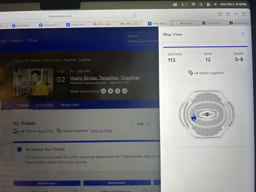 wasbeig's tweet photo. Got pit seats for a different night so I’m selling a pair of aisle tickets in Section 116 for Harry Styles Together Together at MSG on Saturday, October 3! 

Will accept payment via Paypal G&amp;S!
#Harrystyles https://t.co/GGjtQ6LaYk