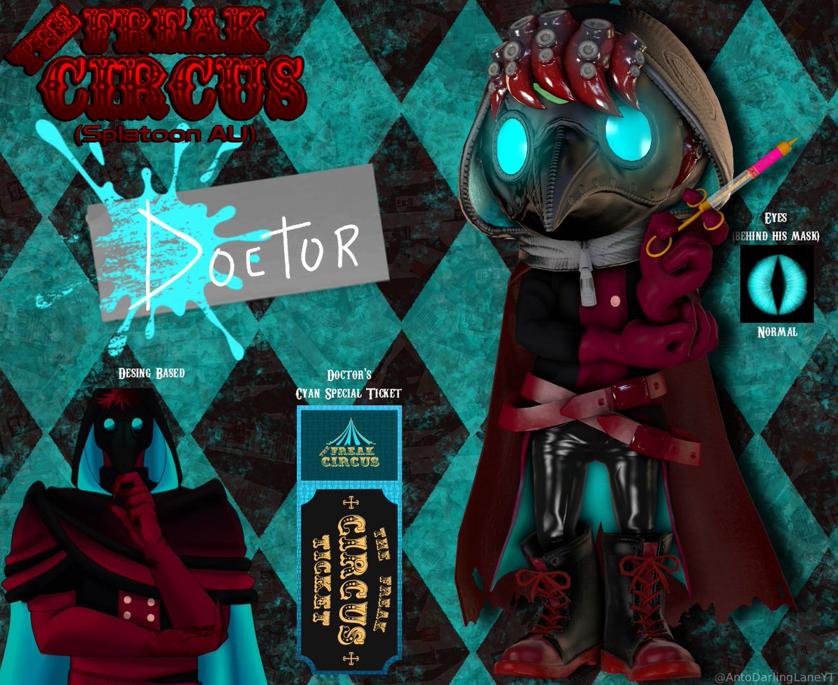 AntonellaO21663's tweet photo. The Freak Circus Splatoon AU!🎪
There is a medic who is interested in experimenting at the Freak Circus Of Horrors, Doctor💉

#thefreakcircus #thefreakcircusdoctor #thefreakcircusart #thefreakcircusfanart #tfc #tfcdoctor #doctor #freakcircus #splatoon https://t.co/n939rGKsLY