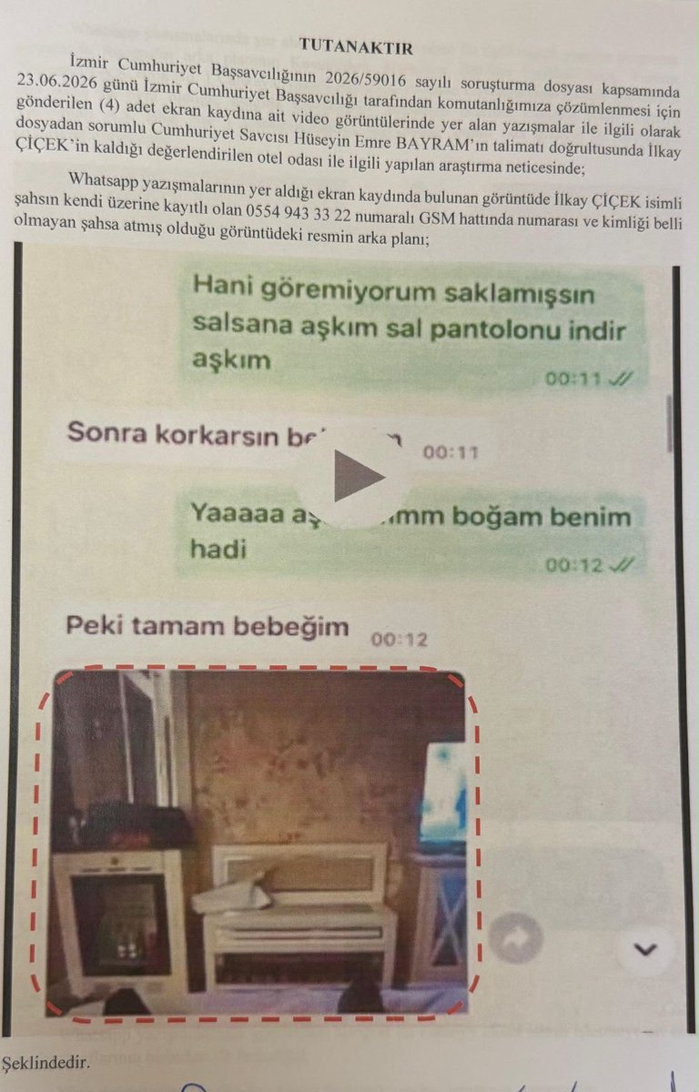 by__fth's tweet photo. Menderes Belediye Başkanı İlkay Çiçek’in WhatsApp yazışmalarının yapay zeka ürünü olmadığını gösteren bir başka tespit daha adli soruşturma evrakına girdi. 

Çiçek’in yazışmalarında gönderdiği otelden oda içi görüntüsü ile belirtilen odanın görüntüsü ve mesaj tarihine ilişkin konaklama bilgileri eşleşti.
