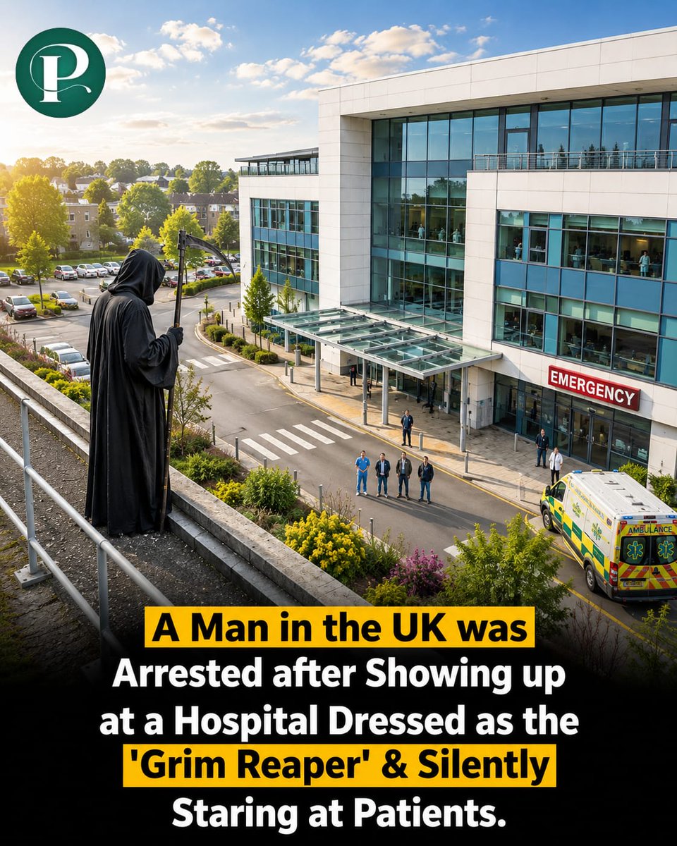 Thepakever's tweet photo. Disclaimer: This content is shared solely for awareness, educational, public information, and journalistic purposes. The visual is used strictly for illustrative reference.
#UKNews #BizarreNews #HospitalIncident #GlobalNews #GrimReaper #PoliceAction #trendingnews https://t.co/PvbtrGSv86