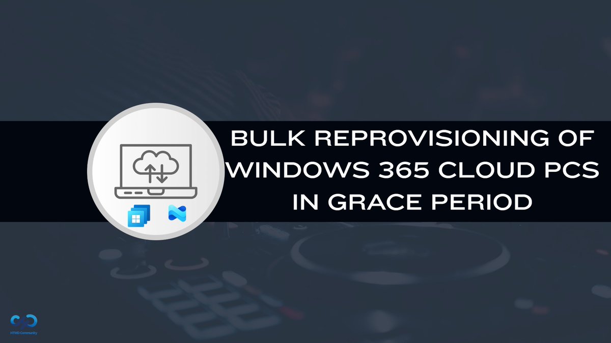 vaishnavk93's tweet photo. 🚀 New Post! | Bulk Reprovisioning of Windows 365 Cloud PCs in Grace Period

Managing multiple Cloud PCs in Grace Period? You can now streamline reprovisioning at scale with Microsoft Intune! 💻☁️- https://t.co/oIoPyNKP5n

#Windows365 #Intune #CloudPC #Reprovision #HTMDCommunity https://t.co/CEwqXGggYj