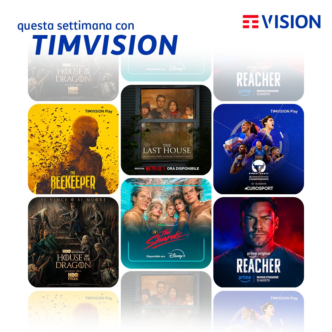TIM_Official's tweet photo. Sport, cinema e serie TV da non perdere: con #TIMVISION hai accesso al meglio dell'intrattenimento 👉 https://t.co/cvJD6Axscw

𝘈𝘯𝘤𝘩𝘦 𝘴𝘦 𝘩𝘢𝘪 𝘨𝘪𝘢̀ 𝘶𝘯 𝘢𝘤𝘤𝘰𝘶𝘯𝘵 𝘋𝘪𝘴𝘯𝘦𝘺+ 𝘰 𝘕𝘦𝘵𝘧𝘭𝘪𝘹.
#UnaConnessioneAllungaLaVita https://t.co/1rEsliSy1P