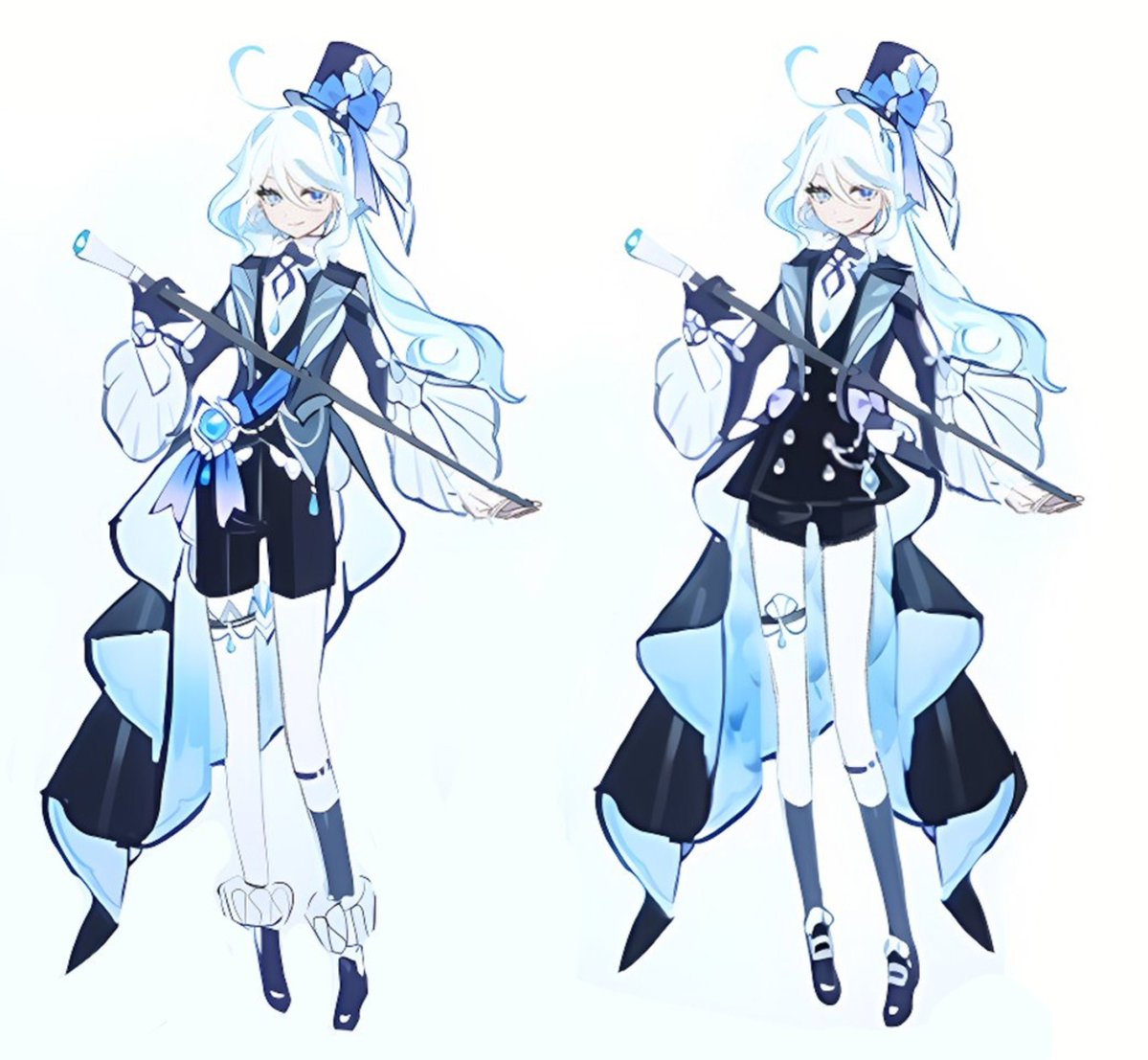 euterness's tweet photo. There's really something that bothers me how a lot wants to project the Marie Antoinette inspiration or Rococo's style on Furina knowing her character, personality and also her sacrifice for Fontaine. There's so many beta design that shows more pastel and coquette look for her... https://t.co/fyxvDamNLE