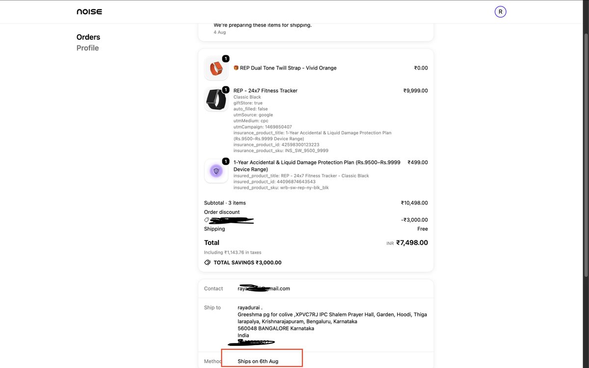 durai_roy's tweet photo. @gonoise I ordered on release day, and delivery was shown as Aug 6. Due to your production delay, it wasn’t delivered. I’m now moving to Tamil Nadu, but instead of changing the address, you’re asking me to cancel and reorder an OFS product.Same response from support. Seriously? https://t.co/fBgwomTLqr