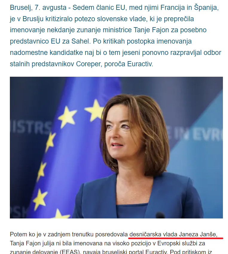 gasblazic's tweet photo. Ne samo @RTV_Slovenija, tudi na @STA_novice bo očitno potreben premislek, kaj pomeni resnična "depolitizacija".
Ker tole opletanje z "desničarsko vlado" kaže, da ima nekdo hude težave z dojemanjem resničnosti. Takšne oznake smo vajeni pri branju Mladine, ne pa pri javnem servisu, ki ga plačujemo davkoplačevalci. 
Sicer pa, glede na vse to nisem prepričan, če ne gre pri tem "ogorčenju" dela EU v resnici za kakšno akcijo eurosocialistov.
