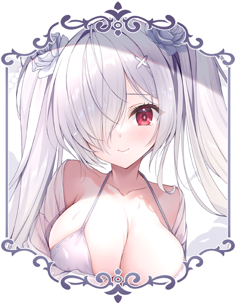 usa_mitha's tweet photo. NIKKEの水着シンデレラちゃんを描きましたー！
銀髪ツインテに白水着が美しいのです…💜💎 https://t.co/HiCKqHJW15