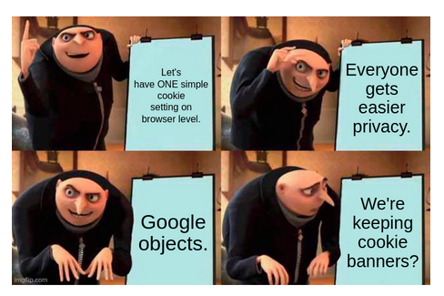 TutaPrivacy's tweet photo. 🚨 The EU cannot allow Google to dictate how Europeans exercise their privacy rights online.
The  European Commission wants to remove the ANNOYING COOKIE BANNER that you  navigate every time you visit a website, but Google is lobbying against  this. 🍪🙄

Now, EU Member States like Germany & France also want to keep it.

WHY?

Big Techs like Google & Meta make HUGE profits tracking you, so of  course they don't want it to be easier for you to refuse consent. 😡

It is time for the European Parliament to advocate to keep their proposal (Article 88b) & remove the cookie banner.

Because it's people like you who are directly impacted.

It's time to make your voices heard & #KILLTHECOOKIEBANNER. 🍪

Say no here  → https://t.co/d61l6ivCRQ

Find out more → https://t.co/GPwgrGSkRd
