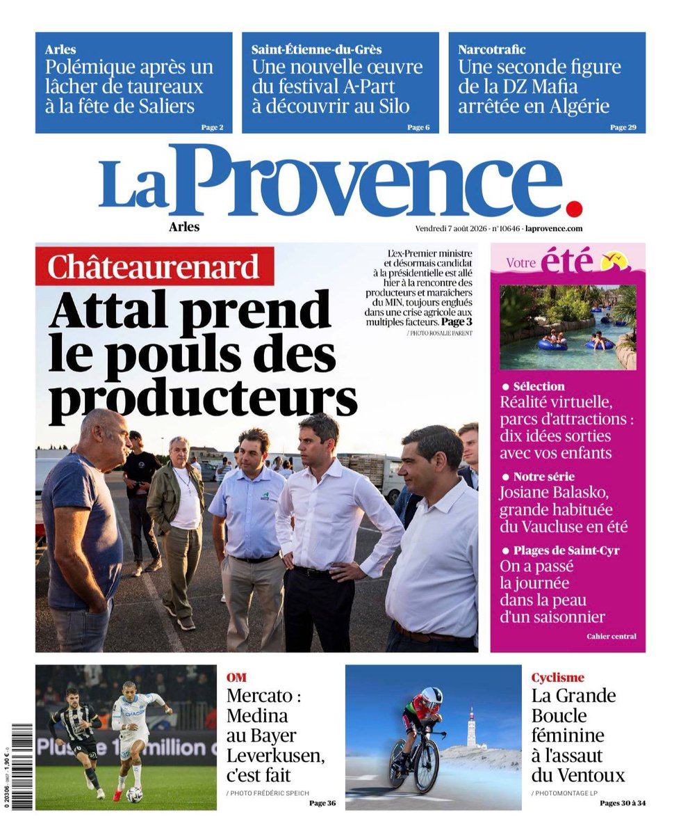 MacronardsFM's tweet photo. La France qui travaille, elle, se soucie des propositions du candidat Attal ! Il n’est pas en Italie lui, et les agriculteurs qui triment n’ont pas les moyens de s'y rendre ! La France du réel contre la France du microcosme et des magouilles de poloche ! #LaProvence https://t.co/KI7d95zl5n