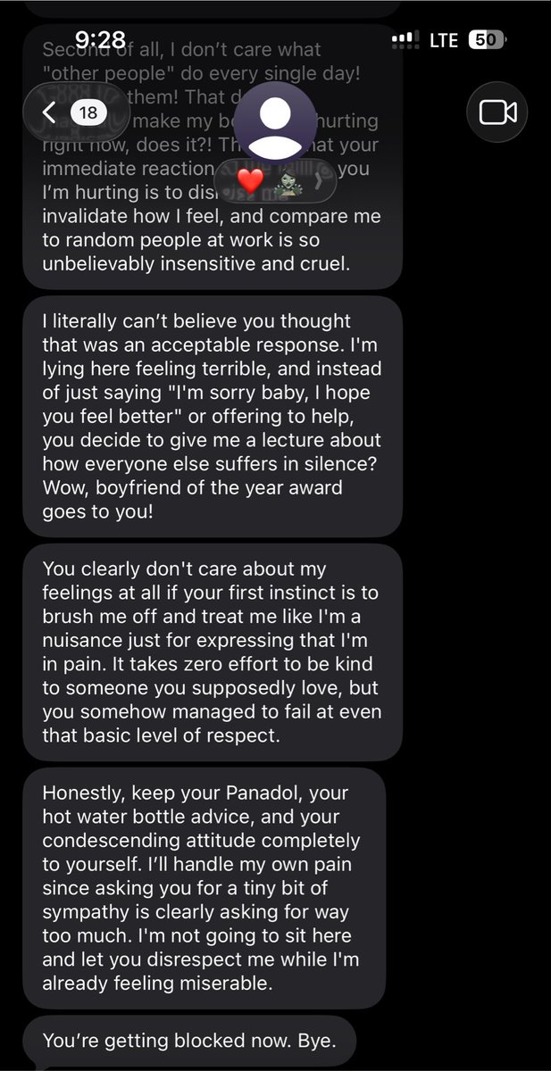 xAsamoahx's tweet photo. Be extremely careful on what you say to your girl on her period. I just told her to stop being dramatic and now I’m blocked https://t.co/F83uBYHO3K