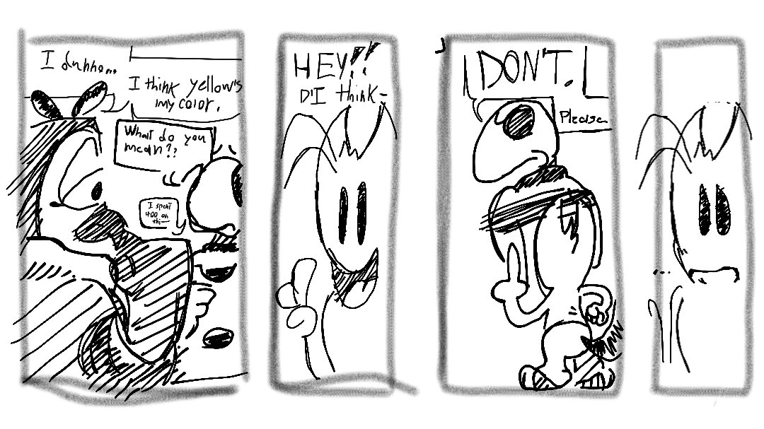 OckerLocker's tweet photo. I've got a little something cooking up since I'm finally deciding that the Mad V. Limerdad short is taking a bit too long. To hold you over I'm putting my energy into something else and shorter. You may also look at these panel storyboards and a cut STS comic I'll never make. https://t.co/MdlqY8bgHr
